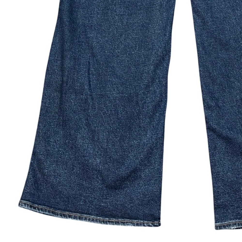 American Eagle Jeans Womens 14 34x35 Dark Wash 5 Pocket Wide Leg Stretch Flare - Picture 7 of 16